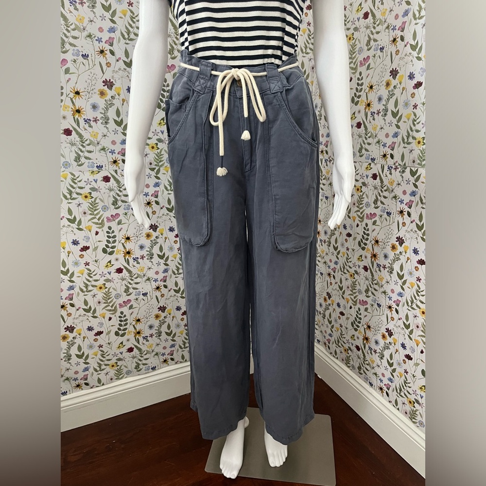 Joie Women Casual Blue Drawstring Pants in Size 4